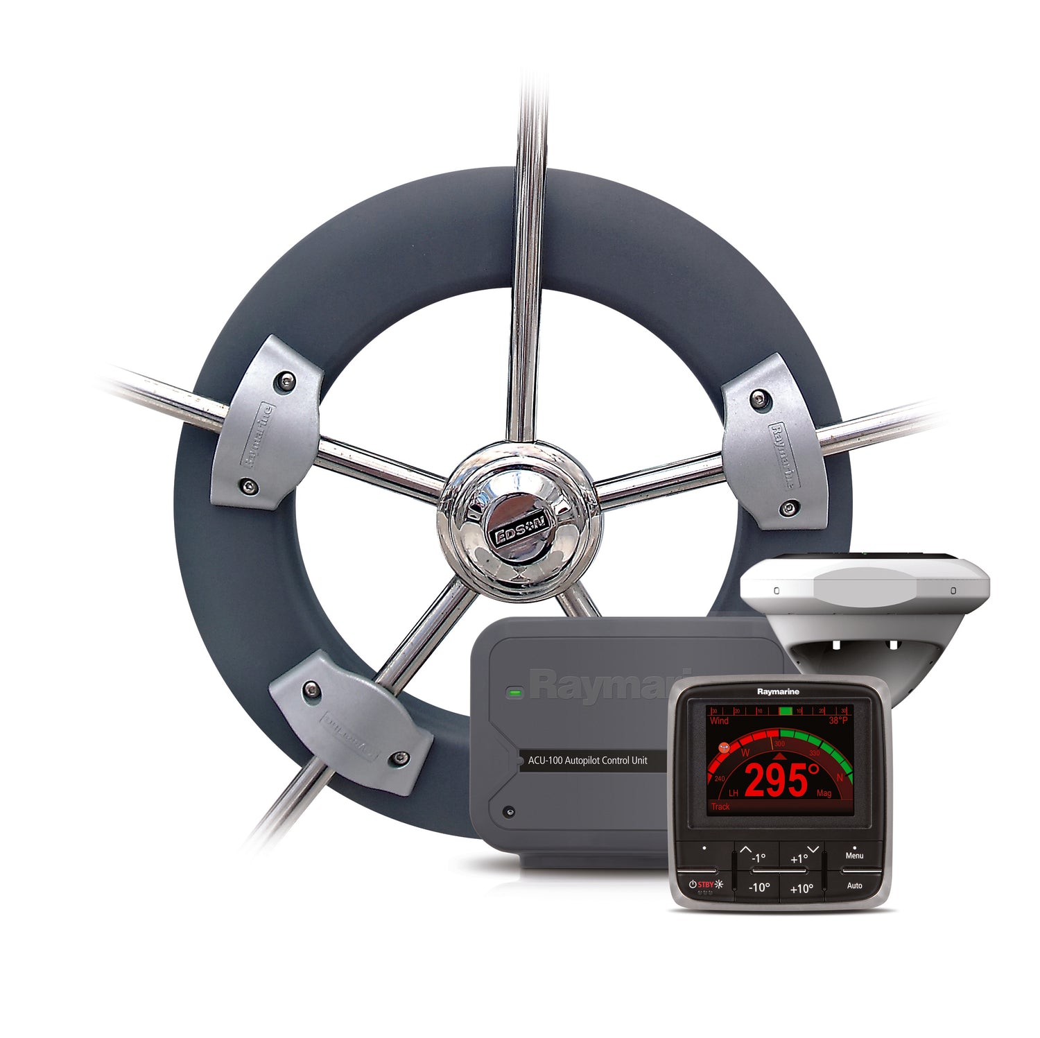 Raymarine EV-100 Wheel Pilot with p70s control head, ACU-100, EV1 Sensor Core,