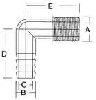 Forespar 1/2 - 5/8 Male Elbow Hecm 8 - Steveston Marine and Hardware