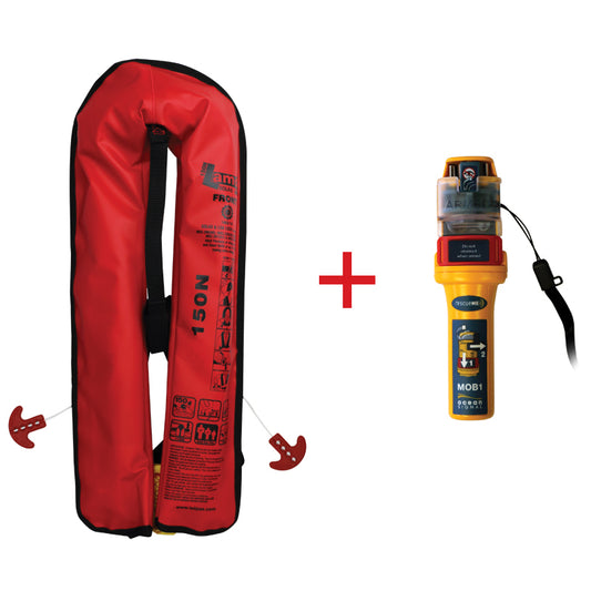 LALIZAS Infl.Lifejacket Lamda, Auto, 150N, SOLAS/MED, Adult, w/Ocean Signal MOB1, Set