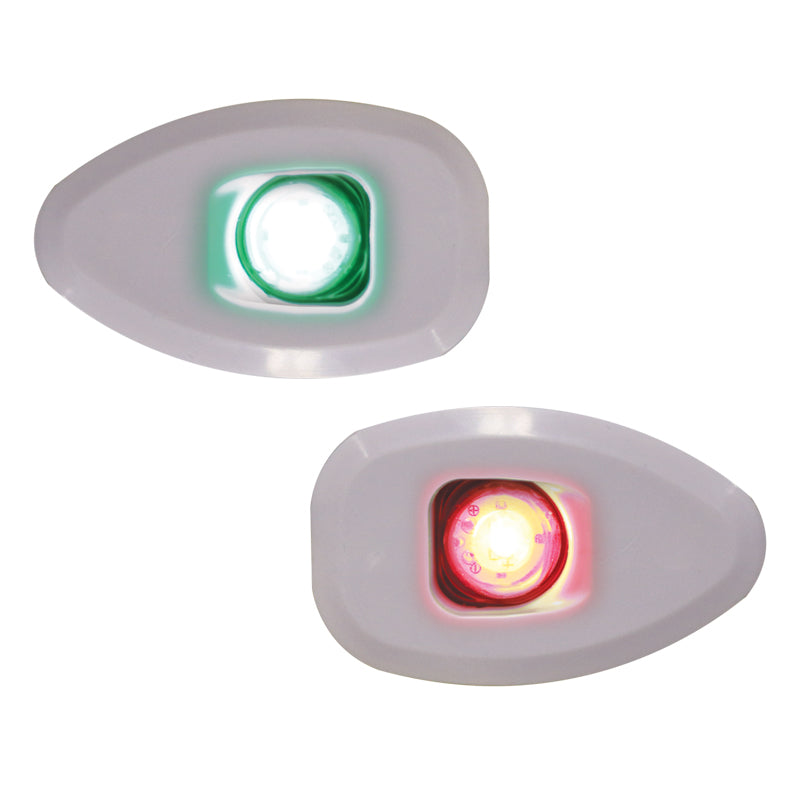 MICRO LED 12 Starboard&Port Lights 112,5°,Side&Flush mount.,Set,White Hous.,w/out holes