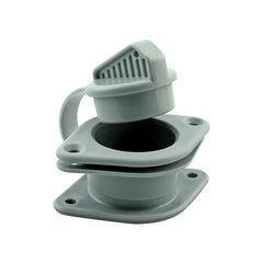 Non - return Drain Valve Set, with plug for 25mm Transom, Grey - Steveston Marine and Hardware