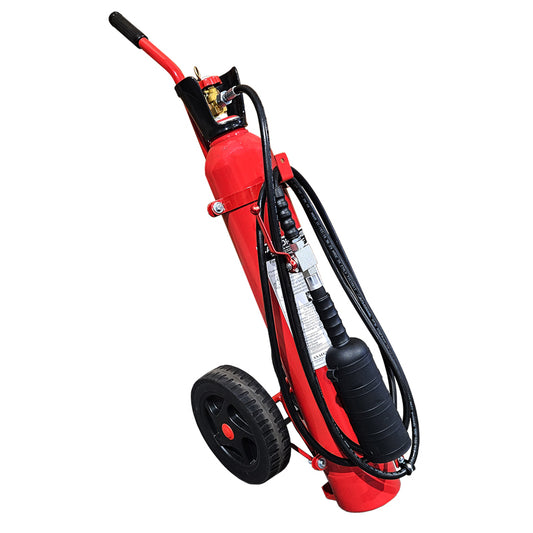 Fire Extinguisher Wheeled, CO2, 10kg, w/Hose, Horn & Nozzle, SOLAS/MED (EN,FR,ES,PT)