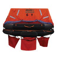 LALIZAS Liferaft SOLAS OCEANO,Throw - overboard Type,6 prs,canister (A) - Steveston Marine and Hardware