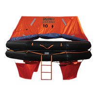 LALIZAS Liferaft SOLAS OCEANO,Throw - overboard Type,10 prs,canister (A) - Steveston Marine and Hardware