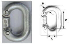 Chain Connector, Galvanized, Diam. 1/4 '' (6mm) - Steveston Marine and Hardware