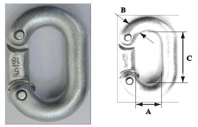 Chain Connector, Galvanized, Diam. 3/8 '' (10mm)
