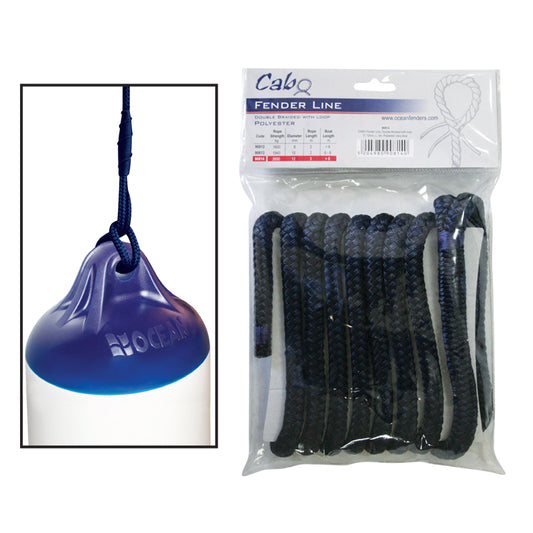 CABO Fender Line, Double Braided, w/ loop, 1/2 '' (12mm), L 9.8ft (3m), Polyester, Navy Blue