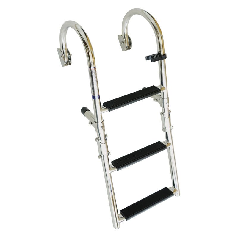 Foldable Ladder for Gunwale, 1+2 Steps, Inox 316, 180°, L28 3/4 '' x W9 7/8 '' (L730mm x W250mm) - Steveston Marine and Hardware
