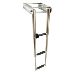 Telescopic Ladder for Platform, 3 Steps, Inox 316, L34 5/8 '' x W8 3/4 '' (L879mm x W222.6mm) - Steveston Marine and Hardware