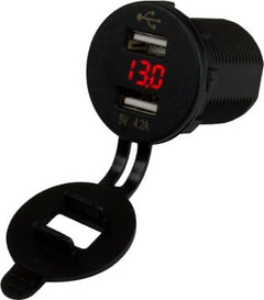Dual USB Socket Voltmeter with Hidden Display-4265171