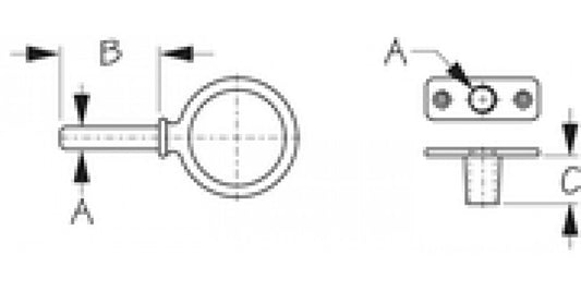 SEADOG Galv.Angled Mnt Oarlock Socket