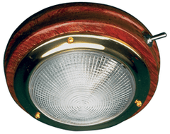 Seadog Light Dome Brs Teak 5 75 4Lns - Steveston Marine and Hardware