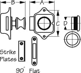 Seadog Push Button Rim Latch Chrome
