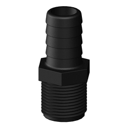 Tru Design Straight Hose Barb 25mm Black - 90728 - Steveston Marine and Hardware