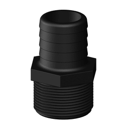 Tru Design Straight Hose Barb 38mm Black - 90730 - Steveston Marine and Hardware