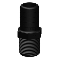 Tru Design Straight Hose Barb Unequal Tail 28mm Black - 90881 - Steveston Marine and Hardware