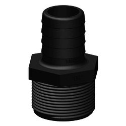 Tru Design Straight Hose Barb Unequal Tail 32mm Black - 90883 - Steveston Marine and Hardware