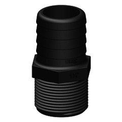Tru Design Straight Hose Barb Unequal Tail 38mm Black - 90885 - Steveston Marine and Hardware