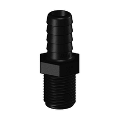 Tru Design Straight Hose Barb Unequal Tail 16mm Black - 90887 - Steveston Marine and Hardware