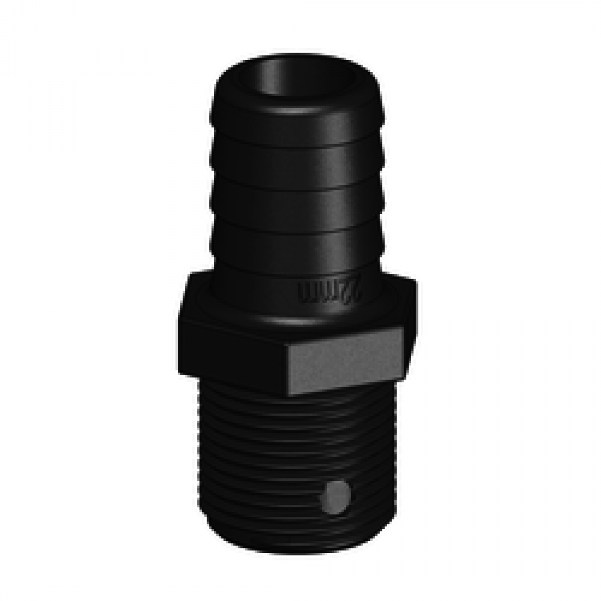 Tru Design Straight Hose Barb Unequal Tail 22mm Black - 90889 - Steveston Marine and Hardware