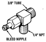 Teleflex Bleeder Tee Horz 3/8 Tube (2) - Steveston Marine and Hardware