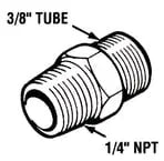 Teleflex Conn.Fitting 3/8Tx1/4P (3/Pk) - Steveston Marine and Hardware