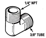 Teleflex Elbow 3/8T X 1/4P Male (3) - Steveston Marine and Hardware