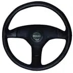 uflex - steering - wheel - black - 3 - spoke - Steveston Marine and Hardware