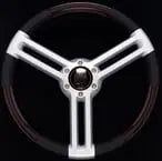 uflex - steering - wheel - blk - silver - Steveston Marine and Hardware