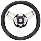 uflex - steering - whl - blk - poly - chrome - Steveston Marine and Hardware