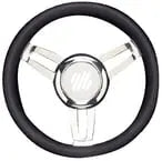 uflex - steering - whl - blk - vinyl - chrom - Steveston Marine and Hardware