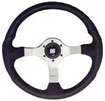 uflex - steering - whl - pol - silvr - blk - grp - Steveston Marine and Hardware