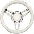 uflex - steering - whl - wht - vinyl - chrom - Steveston Marine and Hardware