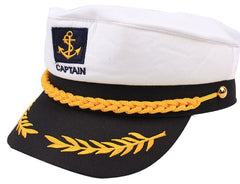 White Navy Embroidered Captain Cap