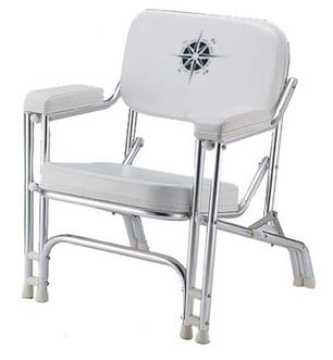 White Padded Deck Chair Aluminum Frame