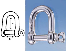 Wichard Shackle "D"3/16" Self Locking