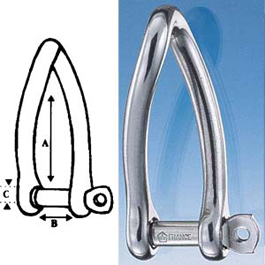 Wichard Shackle 'D' Twist Long 3/16"