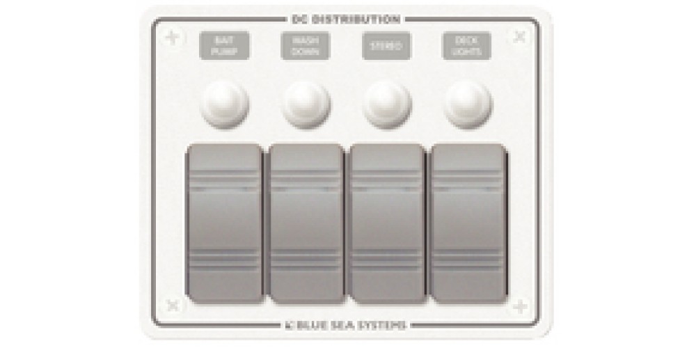 Blue Sea Systems 4 Pos. Horizontal White Panel