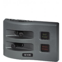 Blue Sea Systems Panel Wd 12V Fused 2 Pos Gray