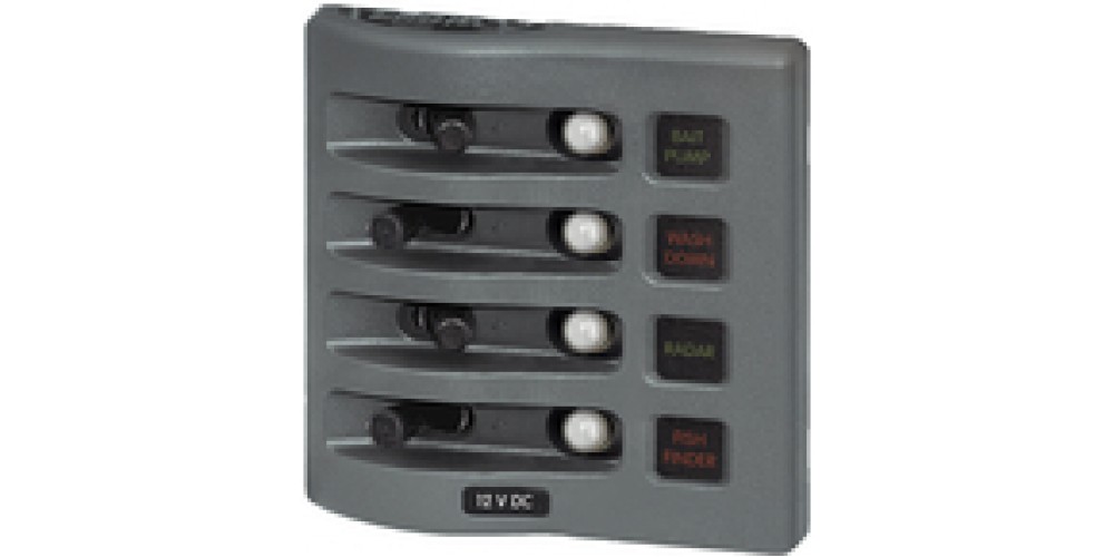 Blue Sea Systems Panel Wd 12Vdc Clb 4 Pos Gray