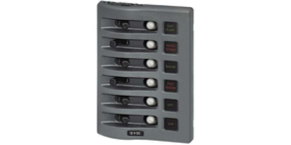 Blue Sea Systems Panel Wd 12Vdc Clb 6 Pos Gray