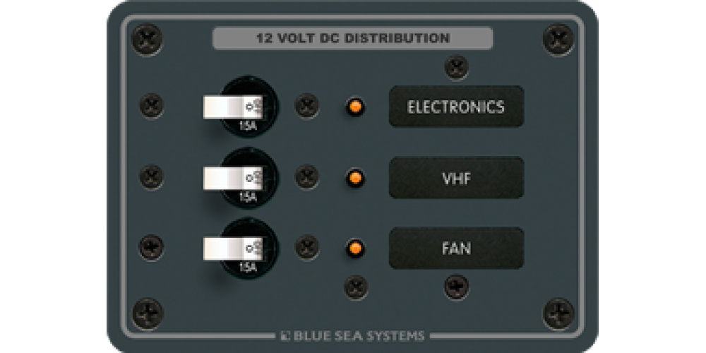 Blue Sea Panel DC 3-Circuit Breakers