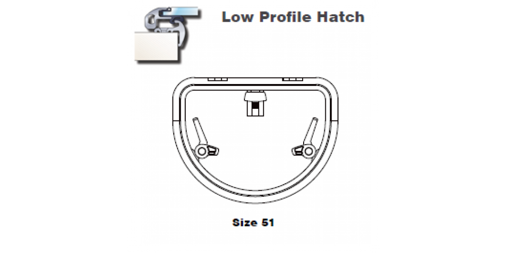 Lewmar Hatch D-Shape Lo-Profile Size 51