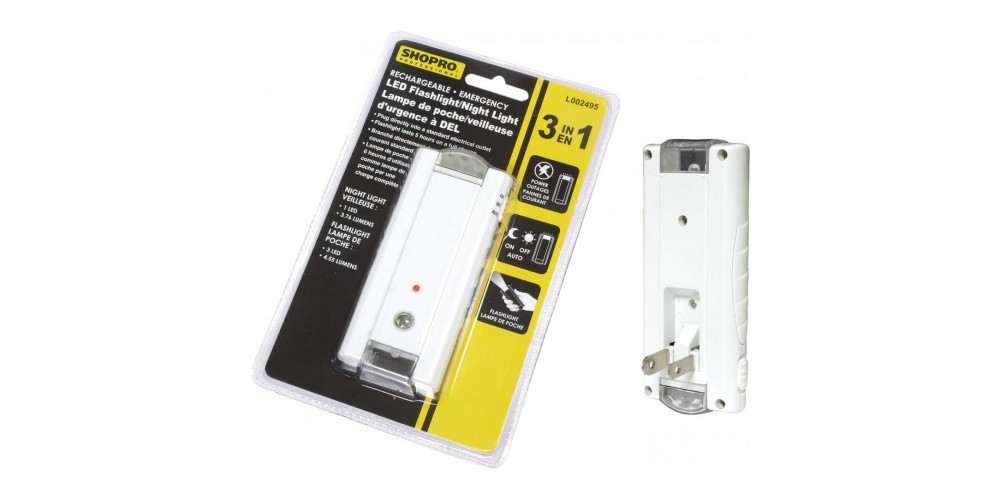 ShoPro Rechargeable Emergency LED Flashlight Night Light-L002495