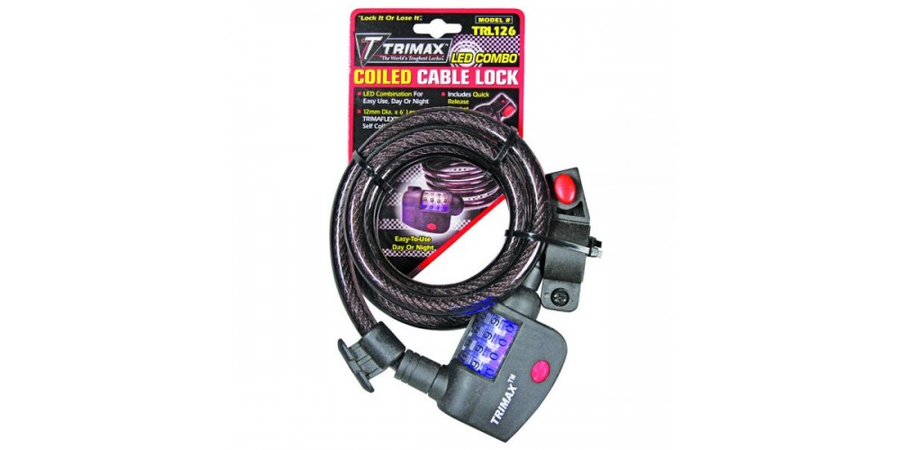 Trimax 6 Foot Lighted Combo Cable Lock