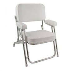 White Water Marine Stainless Steel Deluxe Deck Chair-White