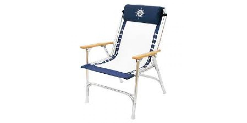 Wens Navy/White Alum Deck Chair