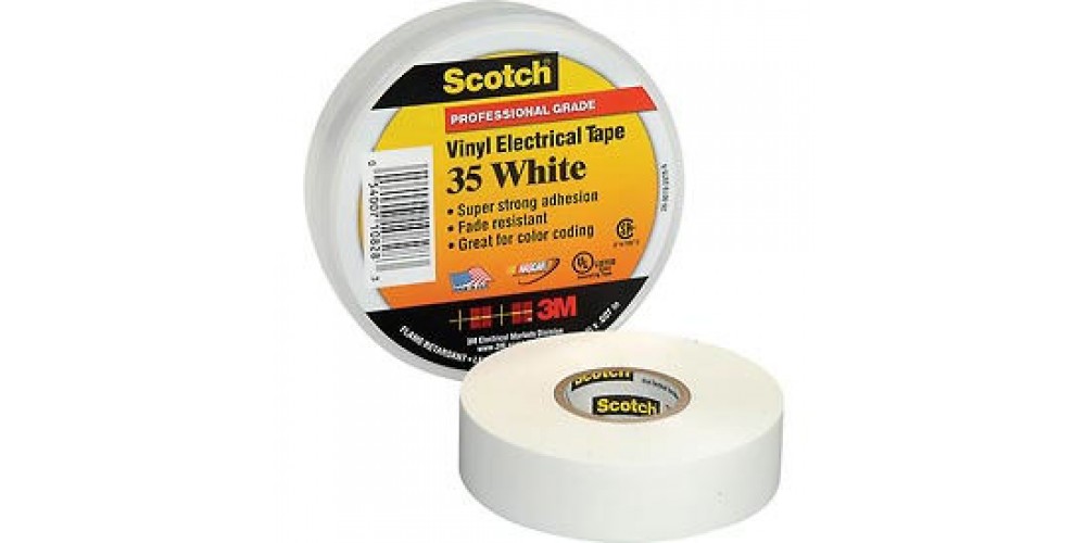 3M Tape Electrical White 3/4"X66' Vinyl