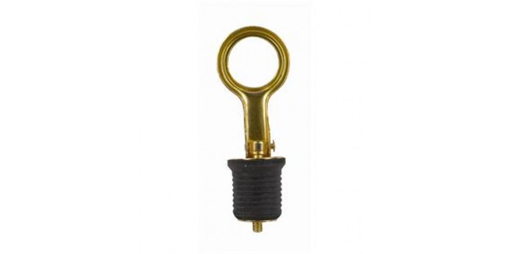 Attwood Drain Plug Snap Handle Brass Plated 1"