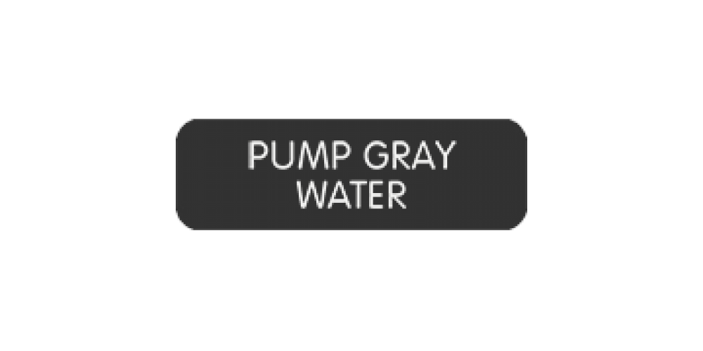 Blue Sea Systems Panel Lbl Pump Gray Water